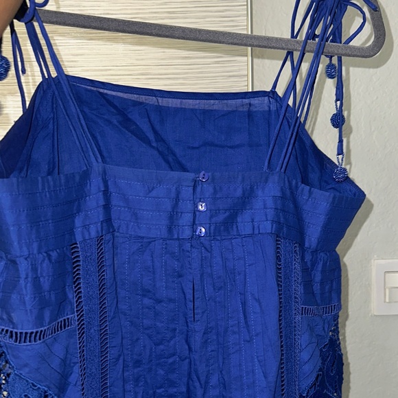 Farm Rio Blue Lace Sleeveless Maxi Dress Sz. M - Picture 9 of 11